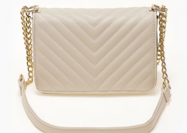 Τσάντα ώμου χιαστί καπιτονέ - Μπεζ - Issue - 