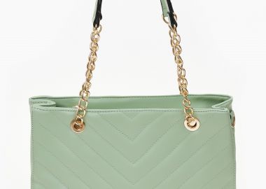 Τσάντα ώμου καπιτονέ - Μέντα - Issue - 