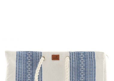Τσάντα Ώμου Marilou Cotton Woven Bag 53×37×22cm BDS-1842-WHITE-BLUE Γυναικείο - Marilou - 