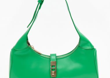 Τσάντα ώμου με μεταλλικό κούμπωμα - Πράσινο - Issue - 