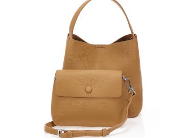 Τσάντα ώμου με μικρό τσαντάκι ΚΑΦΕ - Tsoukalas - 