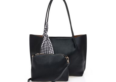 Τσάντα ώμου με τσαντάκι χειρός ΜΑΥΡΟ - Tsoukalas - 