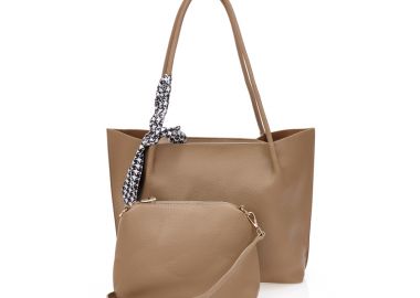 Τσάντα ώμου με τσαντάκι χειρός ΠΟΥΡΟ - Tsoukalas - 