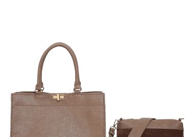 τσάντα ώμου τεχνόδερμα διπλή Avenue nude - Bag to Bag - 