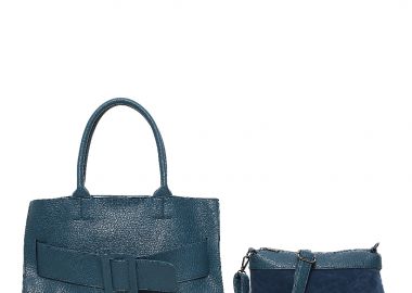 τσάντα ώμου τεχνόδερμα διπλή Matis μπλε - Bag to Bag - 