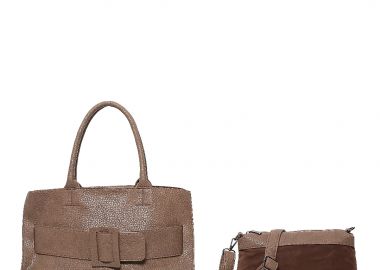 τσάντα ώμου τεχνόδερμα διπλή Matis nude - Bag to Bag - 