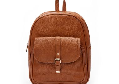 Τσάντα πλάτης κάμελ δερματίνη με πολλαπλές θήκες ΚΑΜΕΛ - Tsoukalas - 