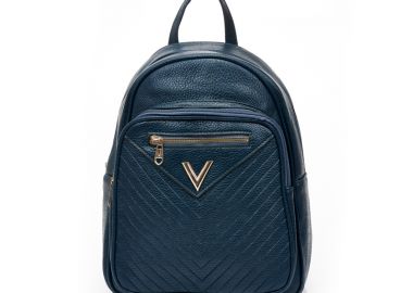 Τσάντα πλάτης μπλε δερματίνη με αγκράφα ΜΠΛΕ - Tsoukalas - 