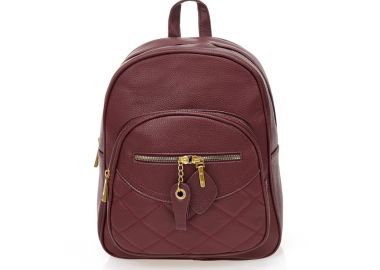 Τσάντα πλάτης μπορντό δερματίνη με πολλαπλές θήκες ΜΠΟΡΝΤΟ - Tsoukalas - 