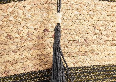 Τσάντα ψάθινη shopper με lurex διχρωμία -  - 