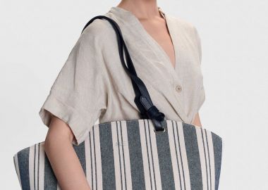 Τσάντα shopper ριγέ - 5206634936219 -  - 