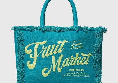 Τσάντα tote Fruit Market με κρόσια και κέντημα - FUNKY BUDDHA - 