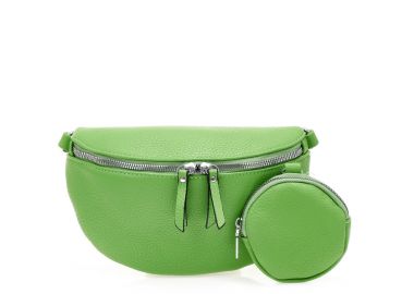 Τσαντάκι χιαστί πράσινο δερματίνη με αποσπώμενο λουράκι και φερμουάρ ΠΡΑΣΙΝΟ - Tsoukalas - 
