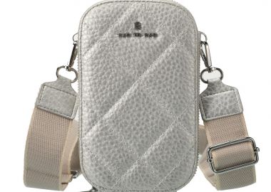 τσαντάκι καπιτονέ χιαστί Busy ασημί - PerfectDress.gr - 