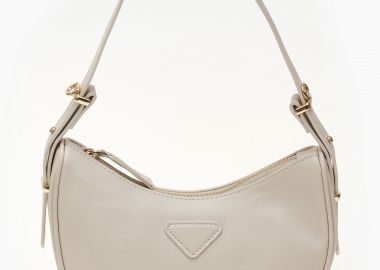 Τσαντάκι ώμου χιαστί με φερμουάρ - Μπεζ - Issue - 