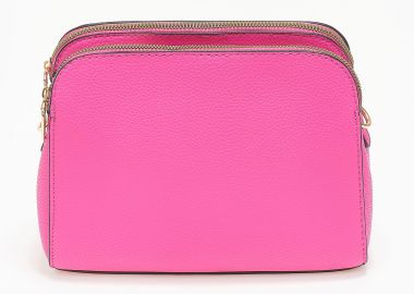 Τσαντάκι ώμου-χιαστί με σαγρέ υφή - Φούξια - Issue - 