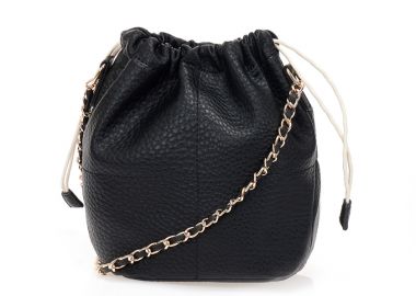 Τσαντάκι ώμου μαύρο με ανάγλυφη υφή ΜΑΥΡΟ - Tsoukalas - 