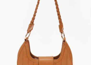 Τσαντάκι ώμου με ραφές - Κάμελ - Issue - 