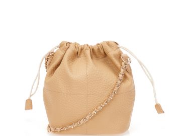 Τσαντάκι ώμου nude με ανάγλυφη υφή NUDE - Tsoukalas - 