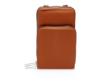 Τσαντάκι πορτοφόλι καφέ δερματίνη με αποσπώμενο λουράκι ΚΑΦΕ - Tsoukalas - 