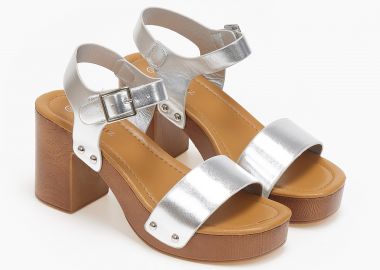 Τσόκαρο πέδιλο με φάσα - Ασημί - Issue - 