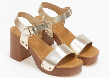 Τσόκαρο πέδιλο με φάσα - Χρυσό - Issue - 