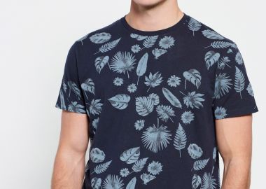 Τυπωμένο t-shirt με ink watercolor εφέ - FUNKY BUDDHA - 