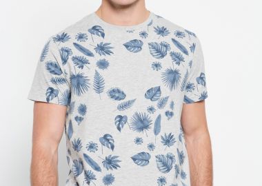 Τυπωμένο t-shirt με ink watercolor εφέ - FUNKY BUDDHA - 