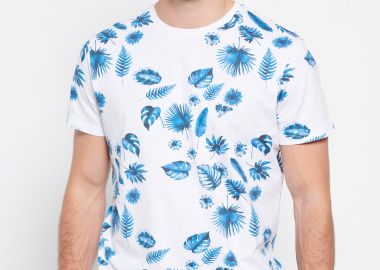 Τυπωμένο t-shirt με ink watercolor εφέ - FUNKY BUDDHA - 