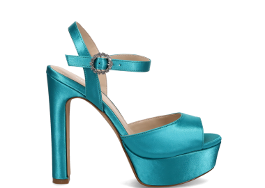 Τυρκουάζ σατέν πέδιλο - MIGATO - 