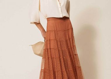 Twinset γυναικεία maxi φούστα τούλινη - 261TP2773 Κεραμιδί - TWINSET - 