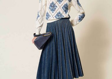 Twinset γυναικεία mini φούστα πλισέ - 261TP2350 Denim Blue - TWINSET - 