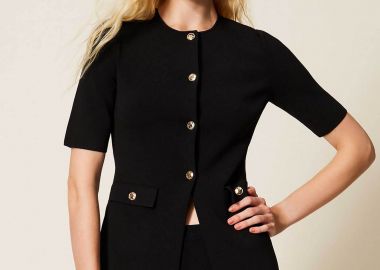 Twinset γυναικεία πλεκτή ζακέτα - 261TP3131 Μαύρο - TWINSET - 