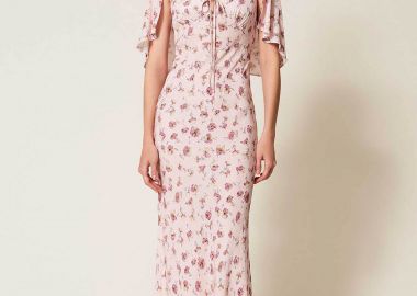 Twinset γυναικείο maxi φόρεμα με floral print - 261TP210A Μαύρο - TWINSET - 