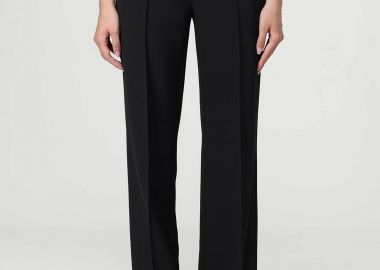 Twinset γυναικείο παντελόνι crepe ψηλόμεσο με ζώνη - 252TP2281 Μαύρο - TWINSET - 