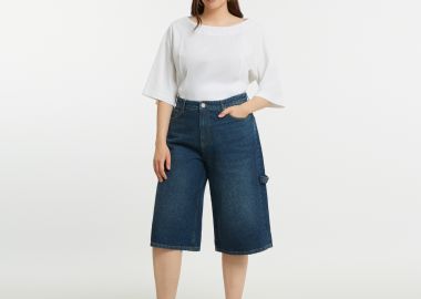 Τζιν βερμούδα με utility λεπτομέρεια - MAT FASHION - 