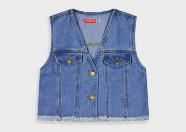 Τζην γιλέκο για κορίτσι - ΜΠΛΕ ΤΖΗΝ 16-225218-1 - energiers - 