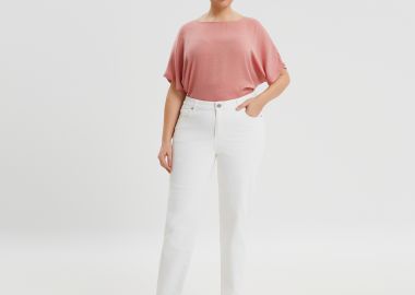 Τζιν λευκό σε mom γραμμή - MAT FASHION - 