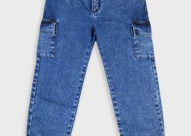 Τζην παντελόνι cargo - DARK BLUE DENIM 15-125301-2 - energiers - 