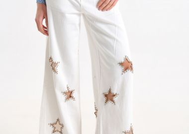 Τζιν Παντελόνι Με Διακοσμητικά Αστέρια Wide Leg -  - 