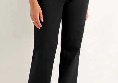 Τζιν παντελόνι με μπάσκα σε denim black χρώμα -  - 