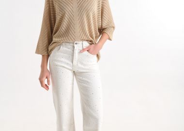 Τζιν Παντελόνι Σε Ίσια Γραμμή Με Στρας -  - 