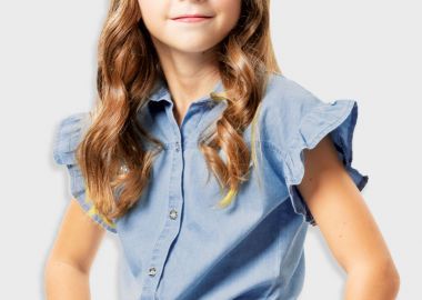 Τζην πουκάμισο για κορίτσι - ΑΝΟΙΧΤΟ ΜΠΛΕ ΤΖΗΝ 16-225203-4 - energiers - 