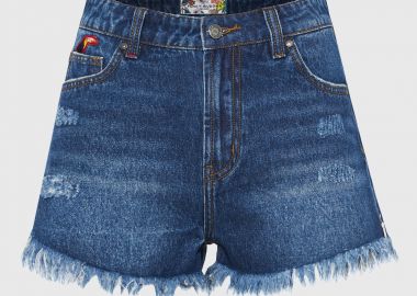 Τζιν σορτς με distressed- effect - FUNKY BUDDHA - 