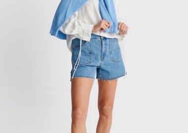 Τζιν σόρτς με σχεδιαστικές τσέπες - 5206179075879 -  - 