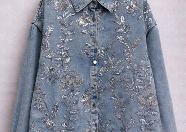 τζην stonewashed κεντημένο πουκάμισο Precious - PerfectDress.gr - 