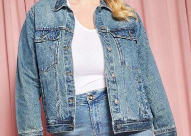 Τζιν τζάκετ με ξεβάμματα -  - 