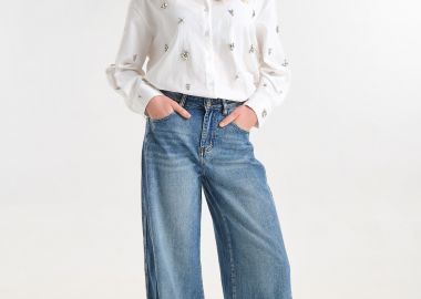 Τζιν Wide Leg Με Ψηλόμεση Γραμμή -  - 