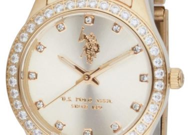 U.S. POLO Felicity Crystals - USP8408YG, Gold case with Stainless Steel Bracelet - U.S. Polo - 