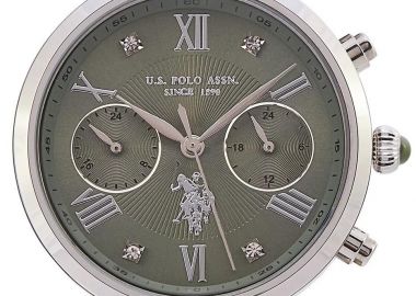 U.S. POLO Ladie's Crystals - USP8314GR, Silver case with Stainless Steel Bracelet - U.S. Polo - 